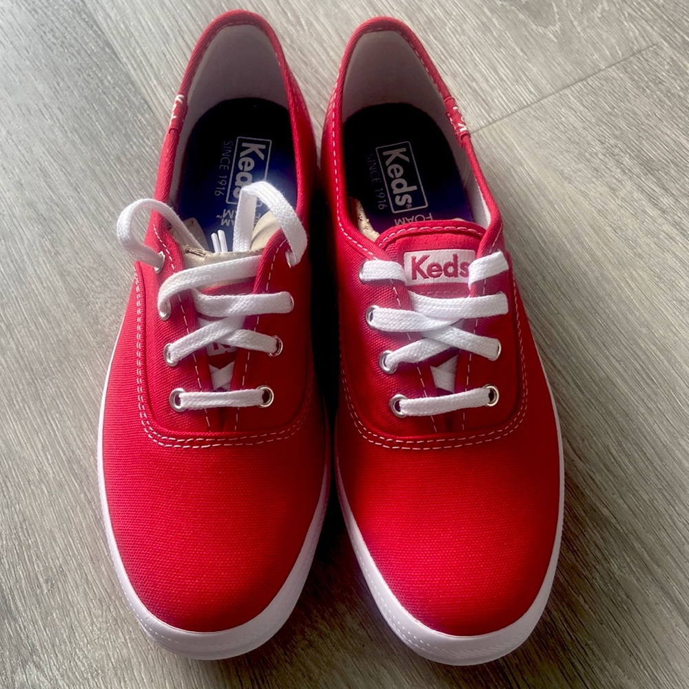 Women’s red canvas sneakers